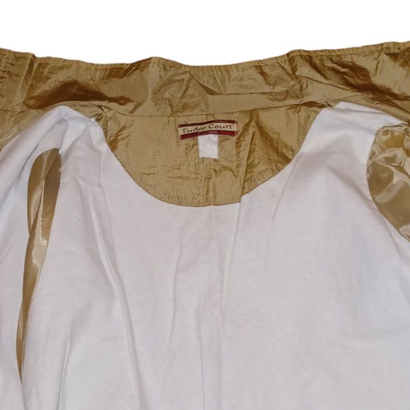 Tudor Court Lined Windbreaker Jacket Gold Women Size 4X - Picture 6 of 7